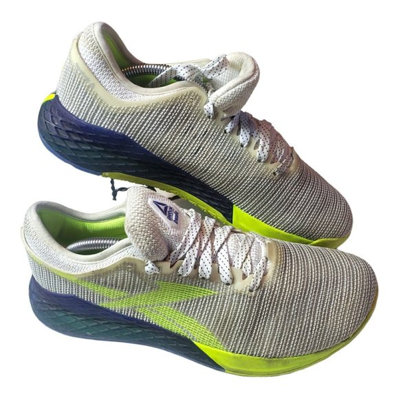 Reebok Cross Fit Nano W Size 9.5 Puddy/Grey ,Yellow And Green - Picture 1 of 8
